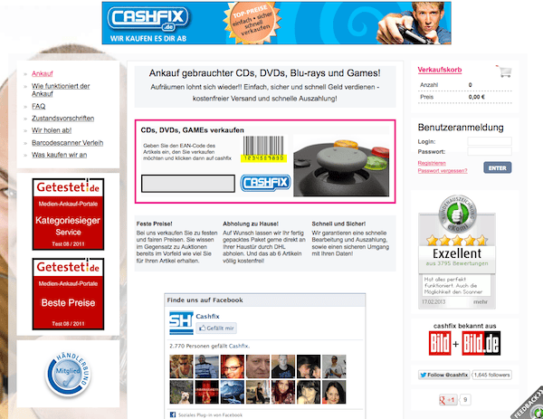 cashfix - Online Ankauf gebrauchter CDs, DVDs, Blu-rays