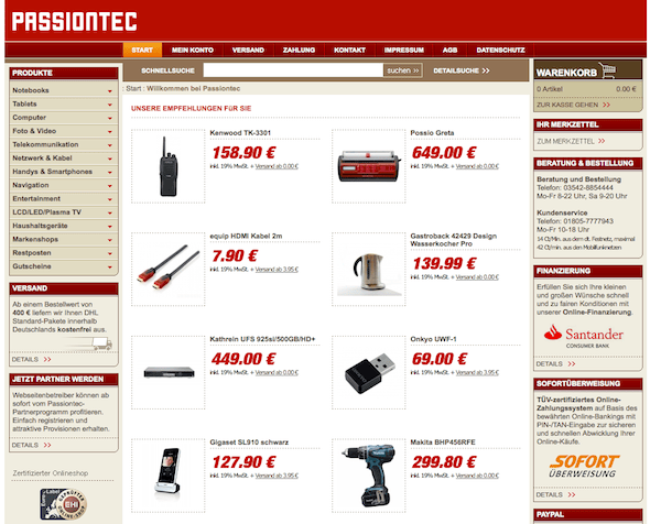 Passiontec - Haushaltsgeräte und Entertainment Online Shop