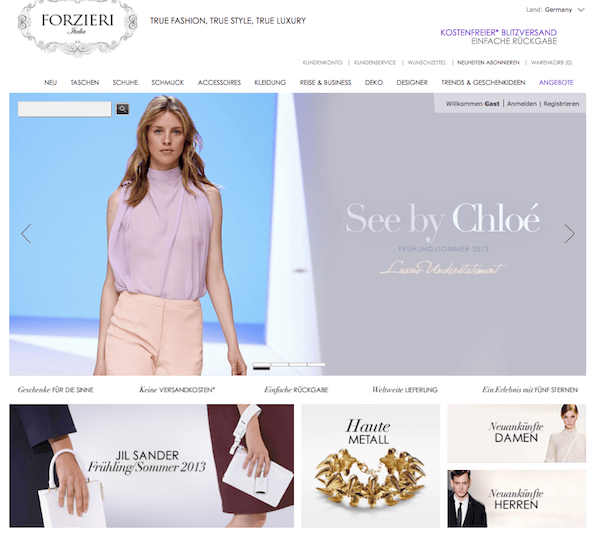 Forzieri - Mode und Accessoires Online Shop