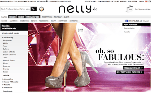 Kleider, Sportmode, Jeans, Kosmetik und noch mehr bei Nelly.com