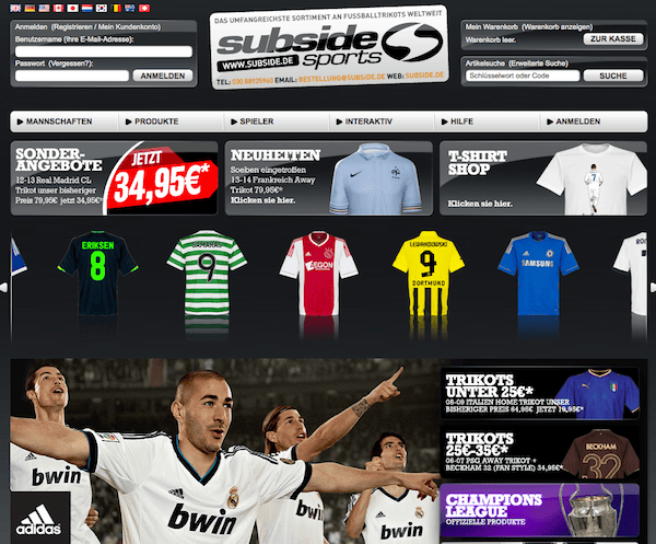 Subside Sports - Fußballtrikots und Sportbekleidung Online Shop
