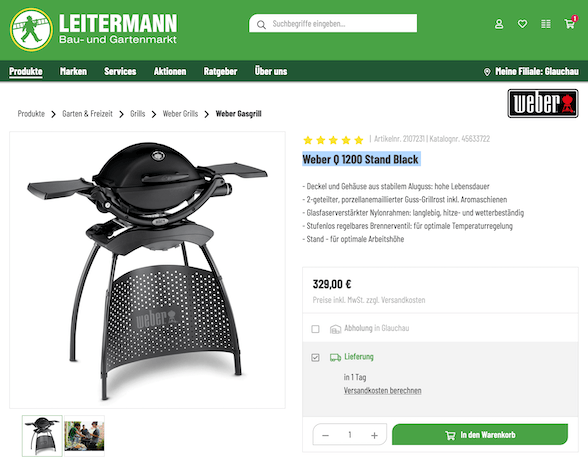 Weber Gasgrill auf Leitermann.de