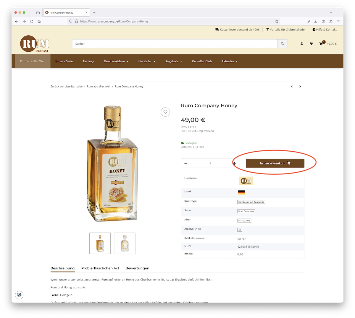 Rum Company Online Shop
