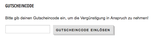 Gutscheincode im Bestellvorgang hier einsetzen